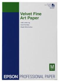 EPSON Velvet Fine Art Paper, матовая, A3+ (329 x 483 мм), 260 г/кв.м (20 листов) (C13S041637)