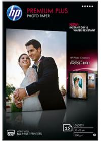 HP Бумага Premium Plus Glossy Photo Paper, глянцевая, 10 x 15 см (100 x 150 мм), 300 г/кв.м (25 листов) (CR677A)