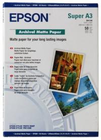 EPSON Бумага Archival Matte Paper, матовая, A3+ (329 x 483 мм), 189 г/кв.м (50 листов) (C13S041340)