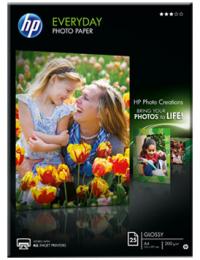 HP Бумага Everyday Glossy Photo Paper, глянцевая, A4 (210 x 297 мм), 200 г/кв.м (25 листов) (Q5451A)