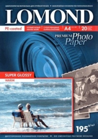 LOMOND фотобумага суперглянцевая А4, 195 г/м2, 20 листов (1101111)