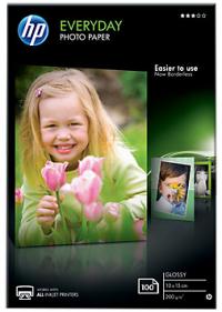 HP Бумага Everyday Glossy Photo Paper, глянцевая, 10 x 15 см (100 x 150 мм), 200 г/кв.м (100 листов) (CR757A)
