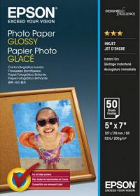 EPSON Бумага Photo Paper Glossy, глянцевая, 13 x 18 см (127 x 178 мм), 200 г/кв.м (50 листов) (C13S042545)