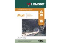 LOMOND для струйной печати, A4, 130 г/м2, 100 листов, двусторонняя, матовая/матовая (0102004)