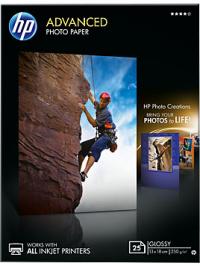 HP Бумага Advanced Glossy Photo Paper, глянцевая, 13 x 18 см (130 x 180 мм), 250 г/кв.м (25 листов) (Q8696A)