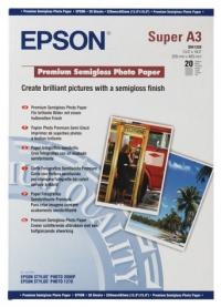 EPSON Бумага Premium Semigloss Photo Paper, полуглянцевая, A3+ (329 x 483 мм), 250 г/кв.м (20 листов) (C13S041328)