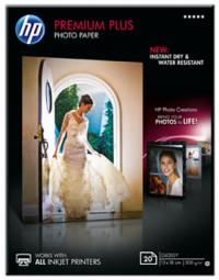 HP Бумага Premium Plus Glossy Photo Paper, глянцевая, 13 x 18 см (130 x 180 мм), 300 г/кв.м (20 листов) (CR676A)