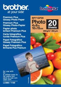 BROTHER Бумага Premier Glossy Photo Paper, глянцевая, 10 x 15 см (102 x 152 мм), 260 г/кв.м (20 листов) (BP71GP20)