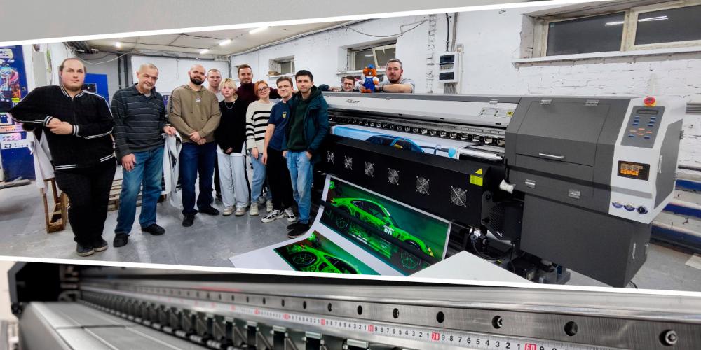 Инженер «КОВЧЕГа» установил 3-метровый ARK-JET SOL 3204 в компании ODIN PRINT из Курска