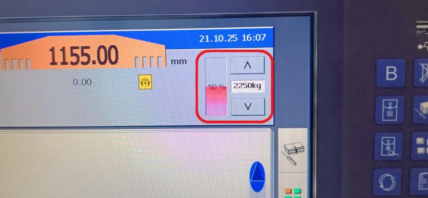 Электронная регулировка силы давления прижима GUOWANG GW115P PRO+ прямо с дисплея