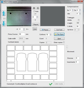 Автоматическая цифровая режущей система Graphtec F-Mark. Установка параметров резки