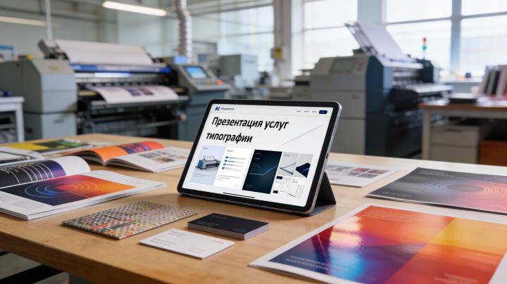ИИ презентация для услуг типографии - как составить и где лучше составлять ИИ презентацию?></p><p>  Качественная презентация услуг типографии решает именно эту проблему. Она позволяет превратить абстрактное описание технических характеристик в конкретные, осязаемые примеры. Когда менеджер по продажам показывает клиенту портфолио в виде структурированной, профессионально оформленной презентации, вероятность заключения контракта увеличивается в несколько раз. Клиент не просто слышит о возможностях - он видит их собственными глазами и может себе представить свой заказ в готовом виде.</p><p>  Однако создание такой презентации часто требует времени и дизайнерских навыков. Здесь на помощь приходят специализированные ИИ-сервисы для генерации презентаций. Например, <a href=